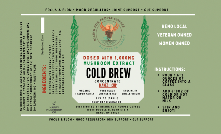 3x2 Mushroom Extract Cold Brew Conc Label - NeoCity Creative - Stickers