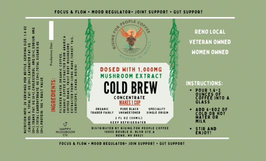 3x2 Mushroom Extract Cold Brew Conc Label - NeoCity Creative - Stickers