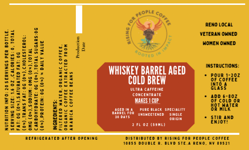 3x2 Whiskey Barrel Cold Brew Conc Label - NeoCity Creative - Stickers