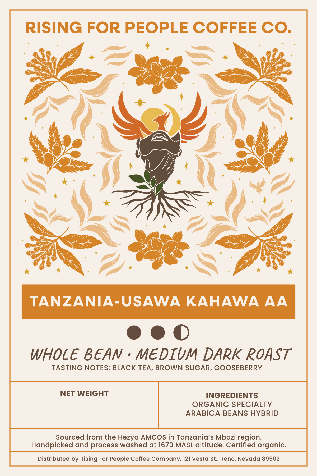 4x6 4x4 Tanzania Usawa Kahawa AA WB MDR Label - NeoCity Creative - Stickers