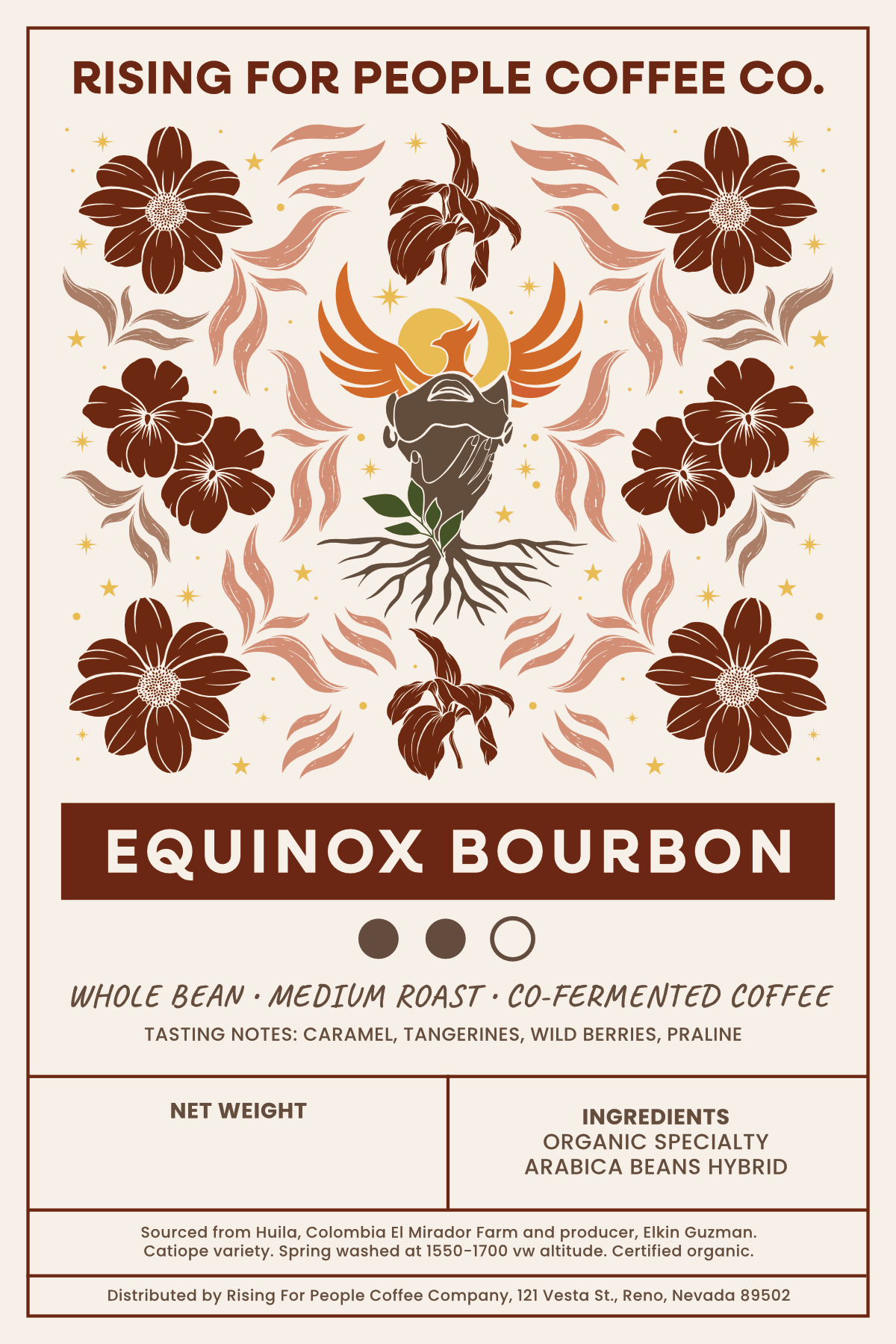 4x6 Equinox Bourbon WB MR Label - NeoCity Creative - Stickers