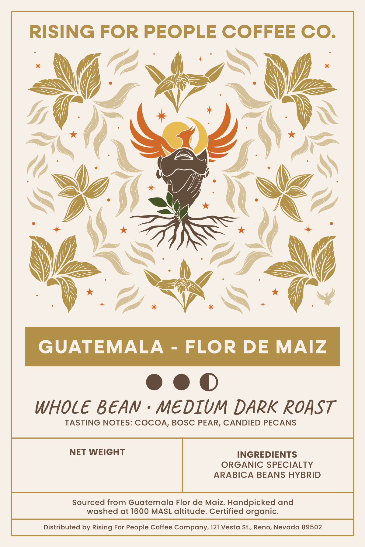 4x6 Guatemala - Flor De Maiz WB MDR Label - NeoCity Creative - Stickers