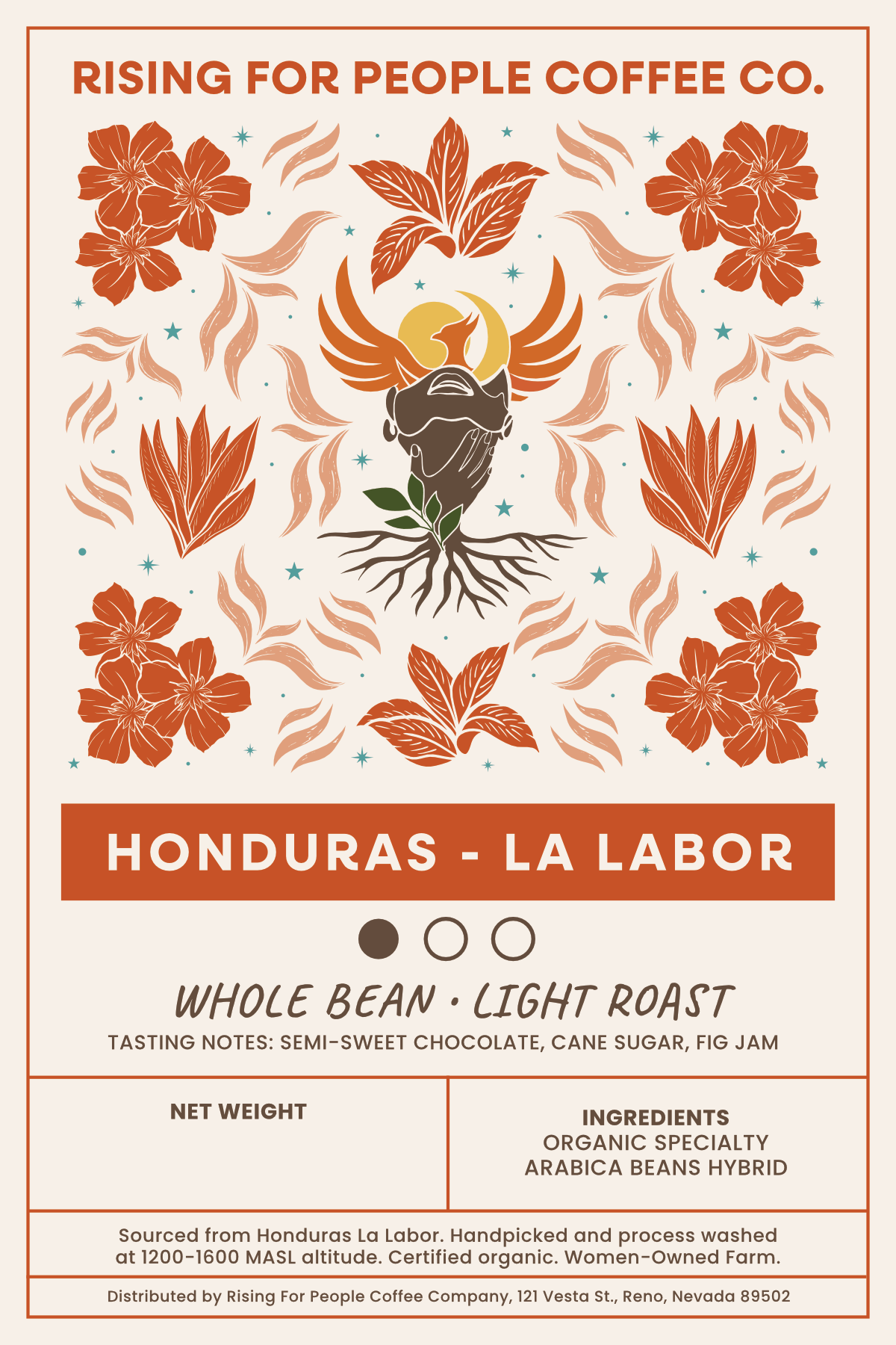4x6 Honduras - La Labor WB LR Label - NeoCity Creative - Stickers
