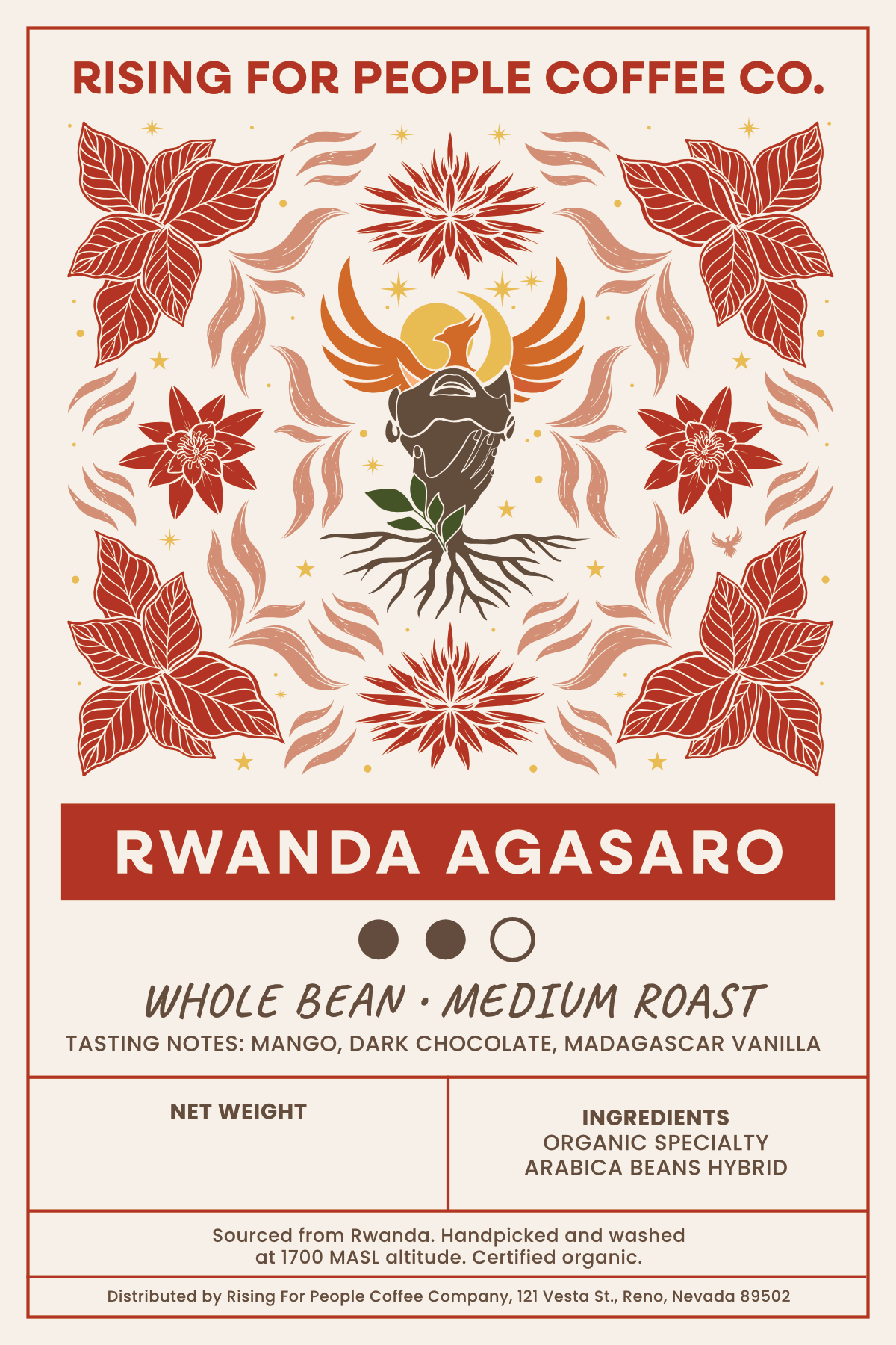 4x6 Rwanda Agasaro WB MR Label - NeoCity Creative - Stickers