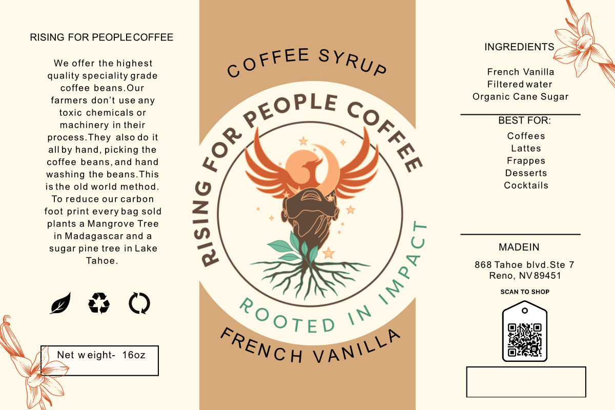 6x4 Coffee Syrup French Vanilla Label - NeoCity Creative - Stickers