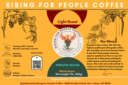6x4 Light Roast Phoenix Blend Whole Bean Label - NeoCity Creative - Stickers