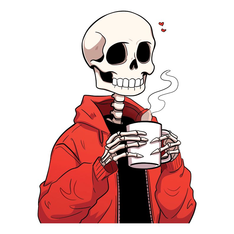 Coffee Break Skeleton Sticker - NeoCity Creative - Stickers