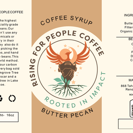 6x4 Coffee Syrup Butter Pecan Label - NeoCity Creative - Stickers