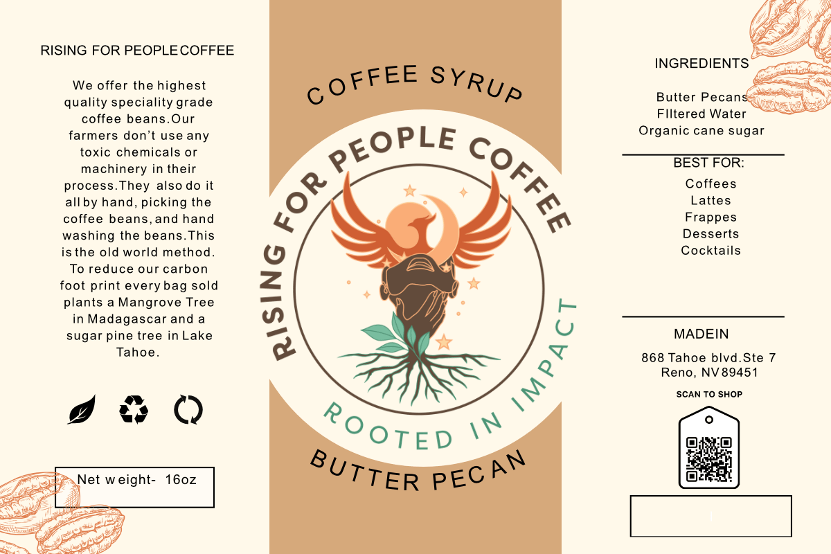 6x4 Coffee Syrup Butter Pecan Label - NeoCity Creative - Stickers